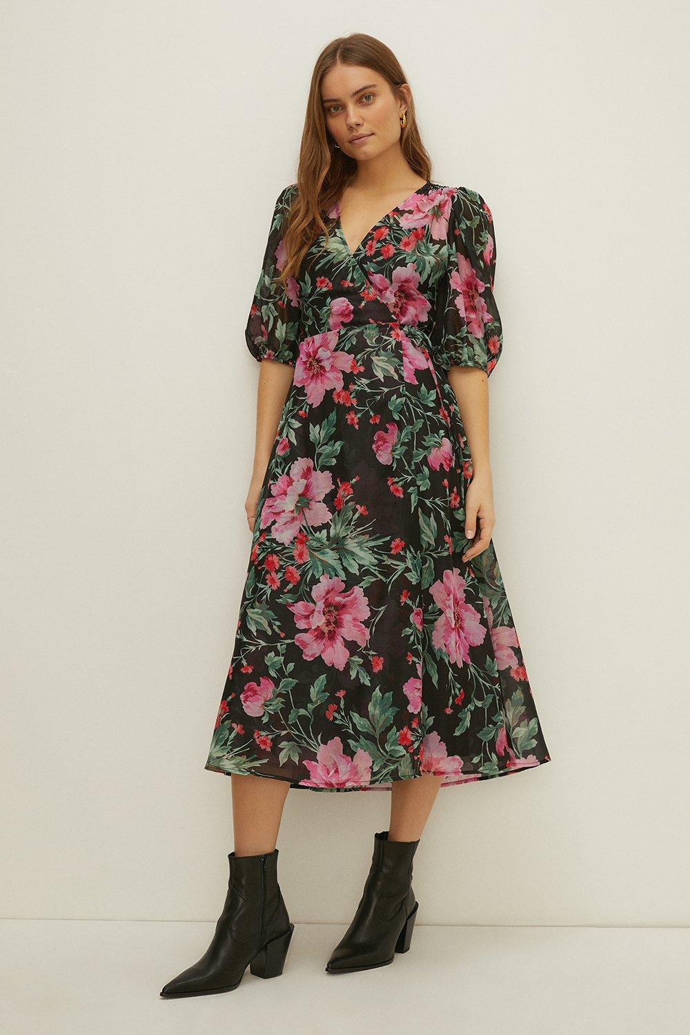 Soft Floral Printed Wrap Dress | Oasis